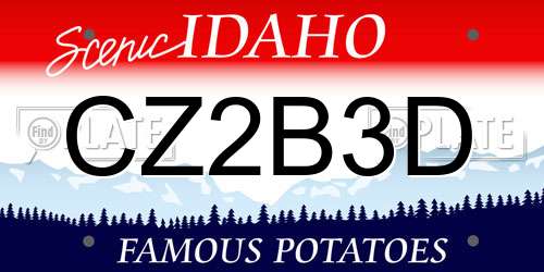 CZ2B3D Idaho License Plate