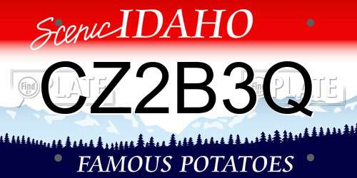 CZ2B3Q Idaho License Plate