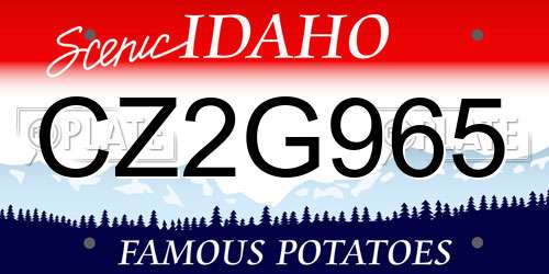 CZ2G965 Idaho License Plate
