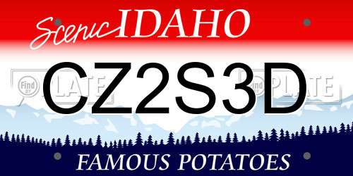 CZ2S3D Idaho License Plate
