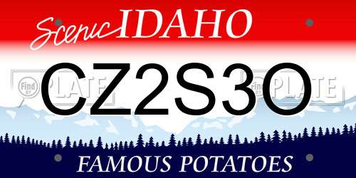 CZ2S3O Idaho License Plate