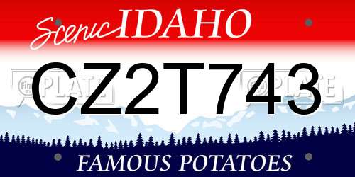 CZ2T743 Idaho License Plate