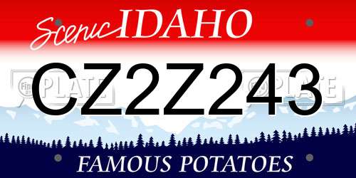 CZ2Z243 Idaho License Plate