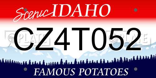 CZ4T052 Idaho License Plate