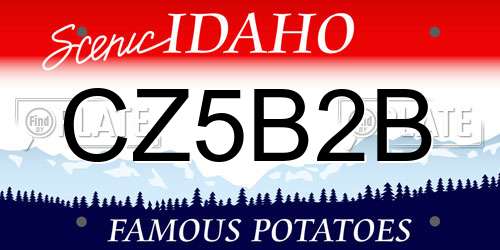 CZ5B2B Idaho License Plate