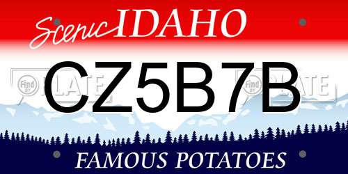 CZ5B7B Idaho License Plate