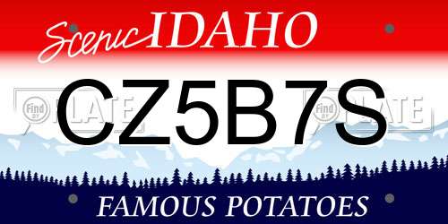 CZ5B7S Idaho License Plate