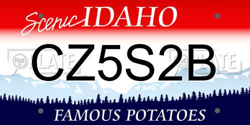 CZ5S2B Idaho License Plate