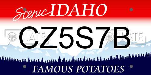 CZ5S7B Idaho License Plate