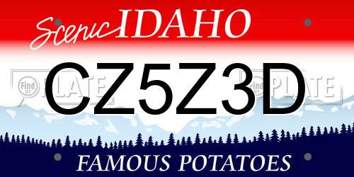 CZ5Z3D Idaho License Plate