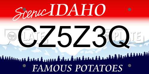 CZ5Z3Q Idaho License Plate