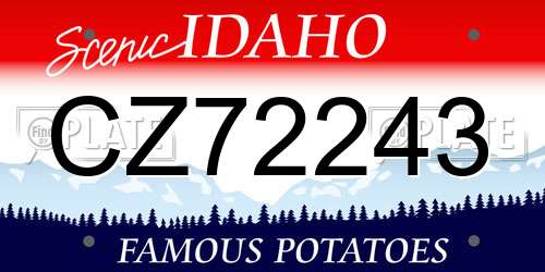 CZ72243 Idaho License Plate