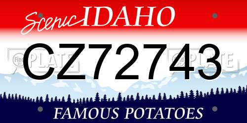 CZ72743 Idaho License Plate
