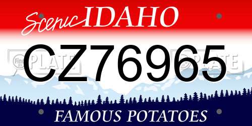 CZ76965 Idaho License Plate