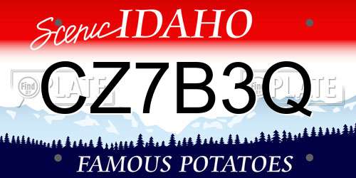CZ7B3Q Idaho License Plate