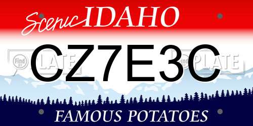 CZ7E3C Idaho License Plate