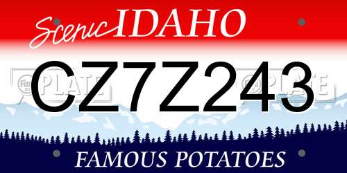 CZ7Z243 Idaho License Plate