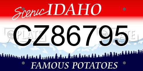 CZ86795 Idaho License Plate