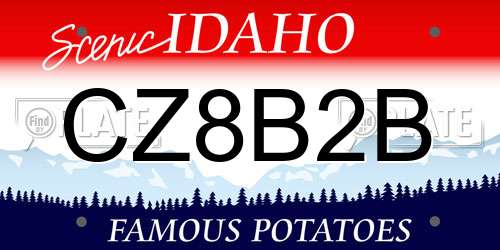 CZ8B2B Idaho License Plate