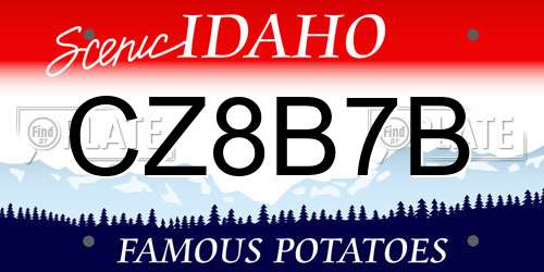 CZ8B7B Idaho License Plate
