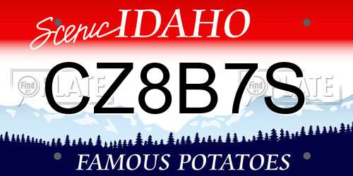 CZ8B7S Idaho License Plate
