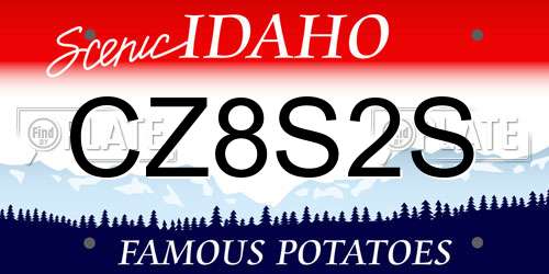 CZ8S2S Idaho License Plate