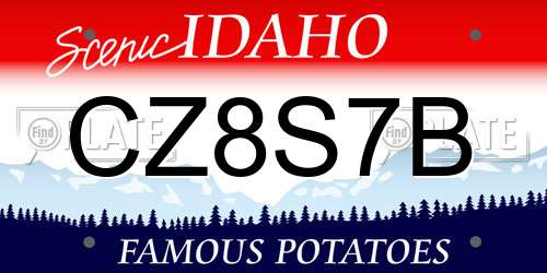 CZ8S7B Idaho License Plate