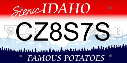 CZ8S7S Idaho License Plate