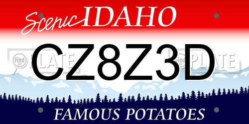 CZ8Z3D Idaho License Plate