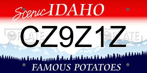 CZ9Z1Z Idaho License Plate