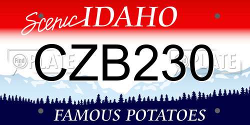 CZB230 Idaho License Plate