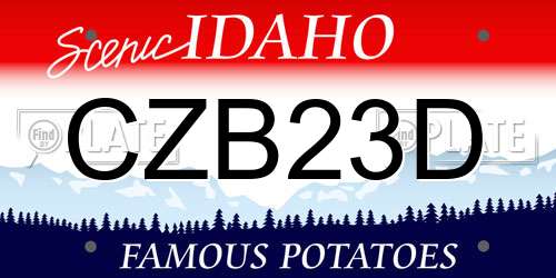 CZB23D Idaho License Plate