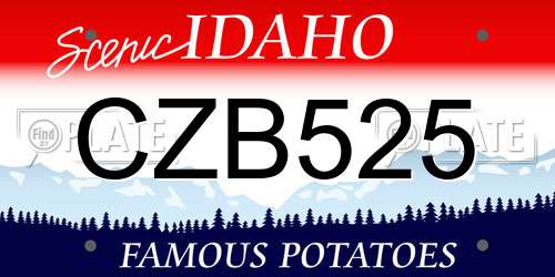 CZB525 Idaho License Plate