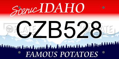 CZB528 Idaho License Plate