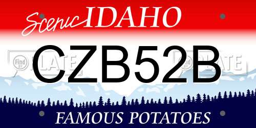 CZB52B Idaho License Plate