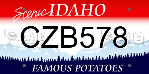 CZB578 Idaho License Plate