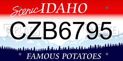 CZB6795 Idaho License Plate