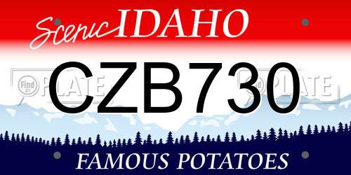 CZB730 Idaho License Plate
