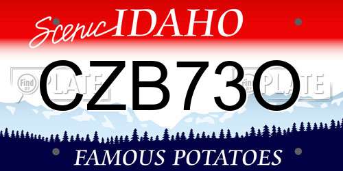 CZB73O Idaho License Plate