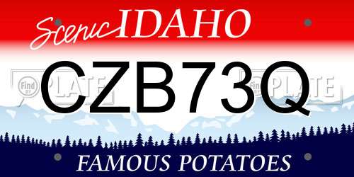 CZB73Q Idaho License Plate