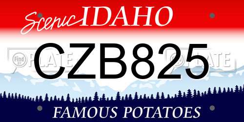 CZB825 Idaho License Plate