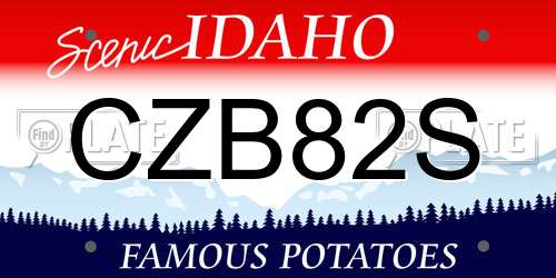 CZB82S Idaho License Plate
