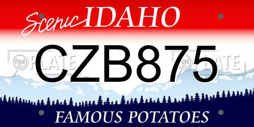 CZB875 Idaho License Plate