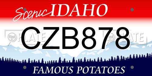 CZB878 Idaho License Plate