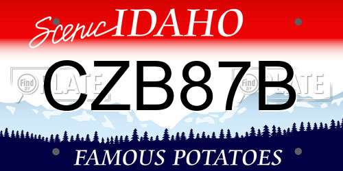 CZB87B Idaho License Plate