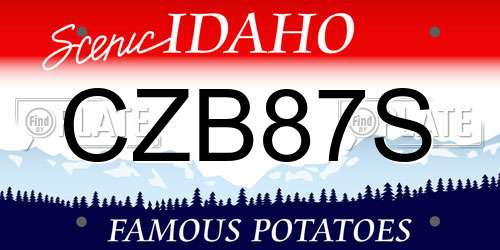 CZB87S Idaho License Plate