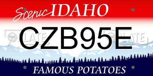 CZB95E Idaho License Plate