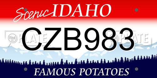 CZB983 Idaho License Plate