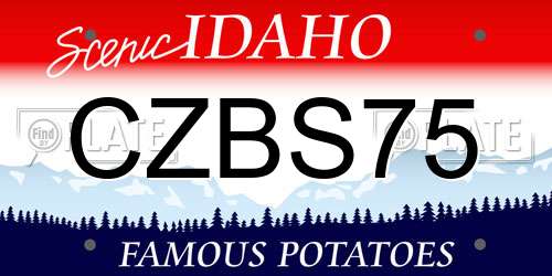 CZBS75 Idaho License Plate