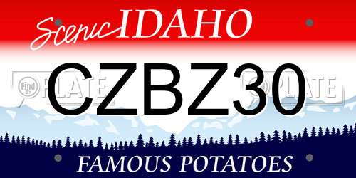 CZBZ30 Idaho License Plate